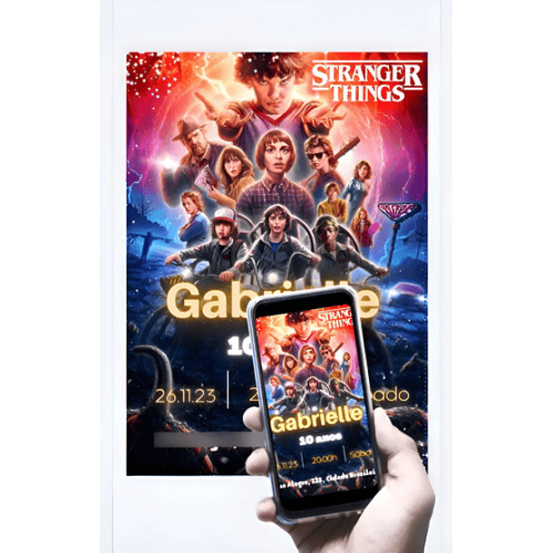 Convite Digital  Stranger Things   Vermelho 1