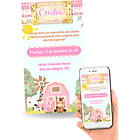 Convite Animado  Fazendinha Rosa   Rosa-claro 1