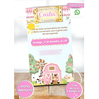 Convite Animado  Fazendinha Rosa   Rosa-claro 2