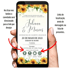 Convite Digital Interativo Casamento Floral Girassol Amarelo 3