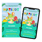 Convite De Aniversário Digital Baby Dino / Com 2 Botões. 2