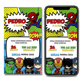 Convite  Digital  Heróis Whatsapp
