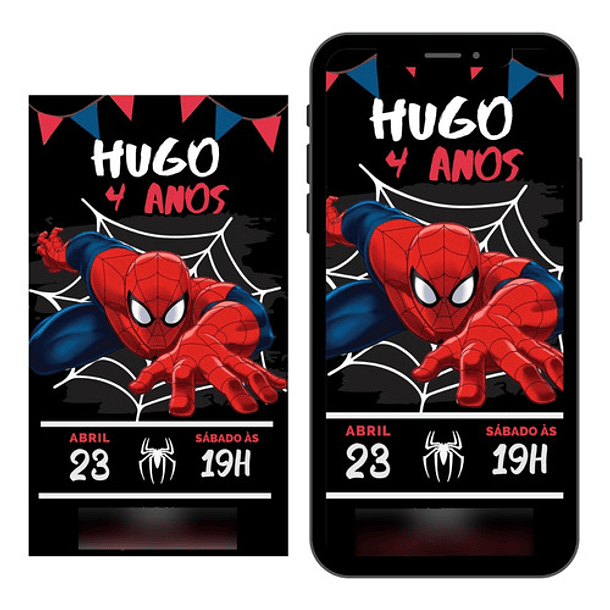 Convite Digital Aniversário Infantil Homem Aranha 258 2