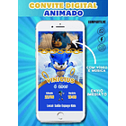 Convite Digital Animado Sonic   Azul 2