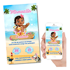 Convite Digital Moana Baby Aniversário   Colorido 2