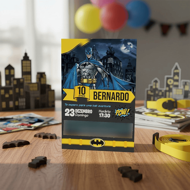 Convite Digital Batman V6 Whats 2