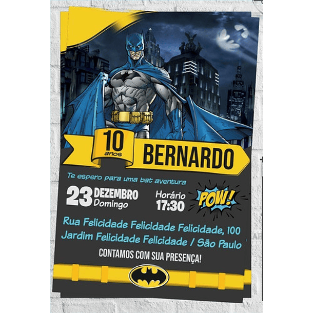 Convite Digital Batman V6 Whats 3