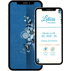 Convite Digital Interativo  15 Anos Tema Floral Lilás 1