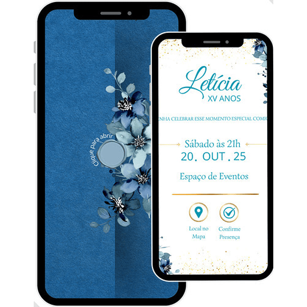 Convite Digital Interativo  15 Anos Tema Floral Lilás 1