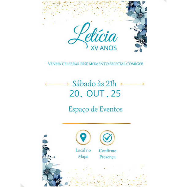 Convite Digital Interativo  15 Anos Tema Floral Lilás 6