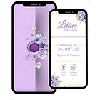 Convite Digital Interativo  15 Anos Tema Floral Lilás 7
