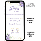 Convite Digital Interativo  15 Anos Tema Floral Lilás 8