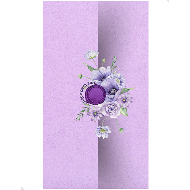 Convite Digital Interativo  15 Anos Tema Floral Lilás 11