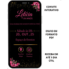 Convite Digital Interativo  15 Anos Tema Floral Lilás 14