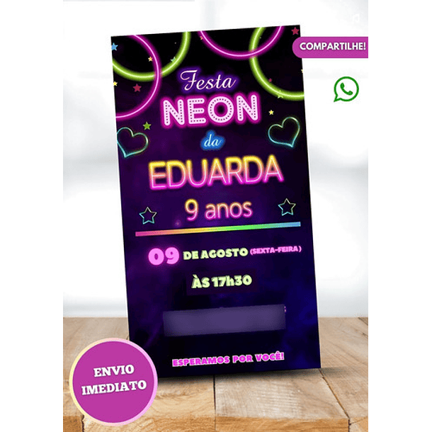 Convite Digital Festa Neon    Neon 2