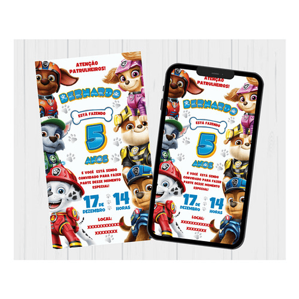 Convite Virtual Interativo Patrulha Canina 3