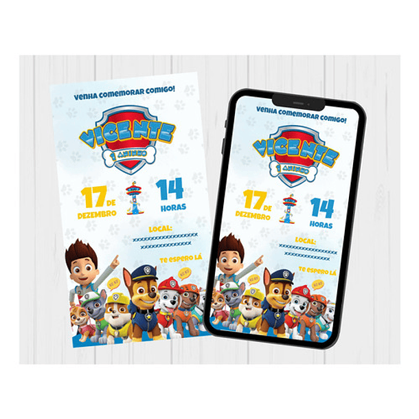 Convite Virtual Interativo Patrulha Canina 6