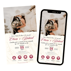 Convite Para Casamento Interativo Digital Sem Foto