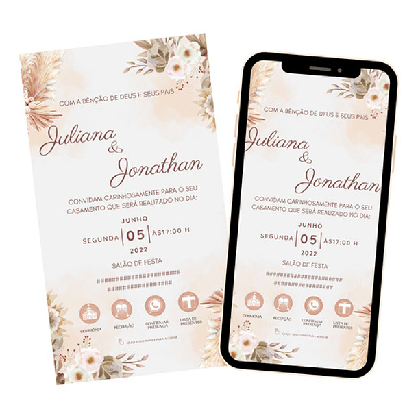 Convite Para Casamento Interativo Digital Sem Foto 4