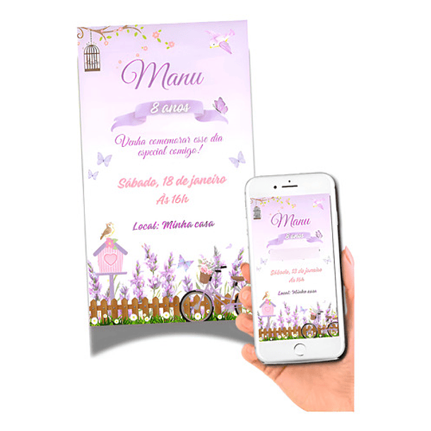 Convite Digital Jardim Menina   Lilás 2