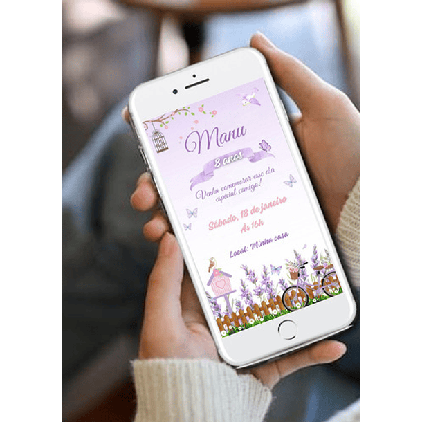 Convite Digital Jardim Menina   Lilás 4