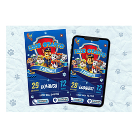 Convite Digital Animado Patrulha Canina Online