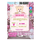 Convite Digital Chá De Bebê, Chá De Fralda Menina Rosa-claro 2