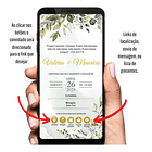 Convite Casamento Digital Interativo Verde Folhas E Dourado 3