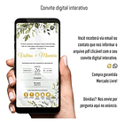 Convite Casamento Digital Interativo Verde Folhas E Dourado 4