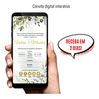 Convite Casamento Digital Interativo Verde Folhas E Dourado 6