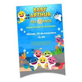 Convite Digital Baby Shark Animados