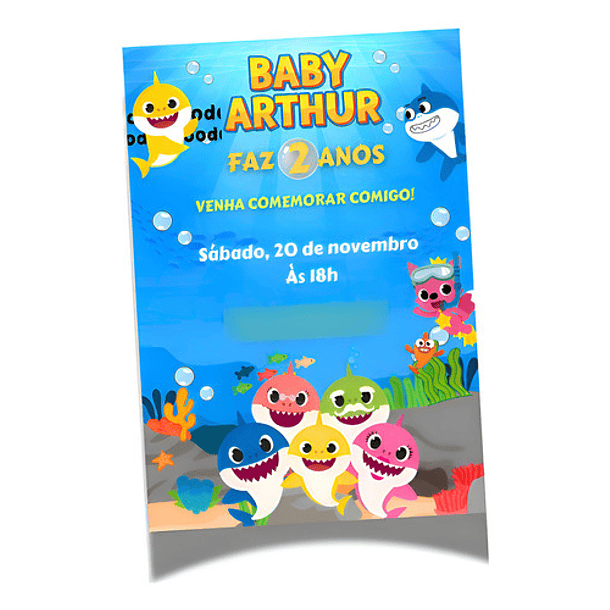 Convite Digital Baby Shark Animados 1