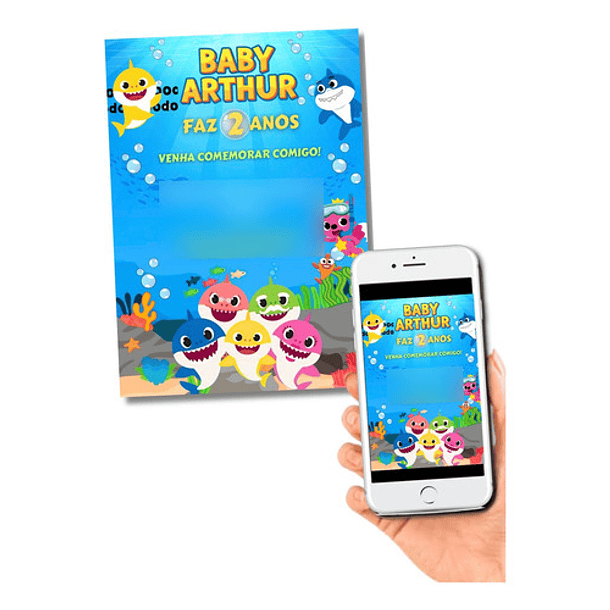 Convite Digital Baby Shark Animados 3