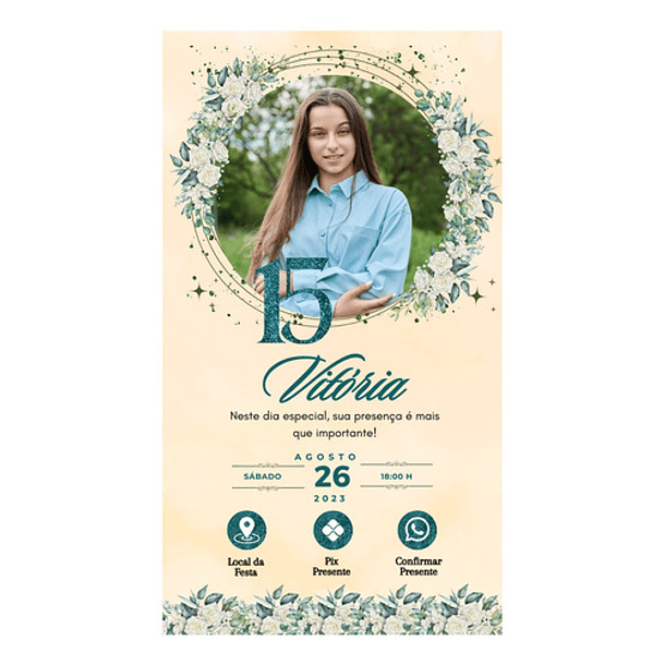 Convite Digital Interativo  15 Anos Rose Gold 3