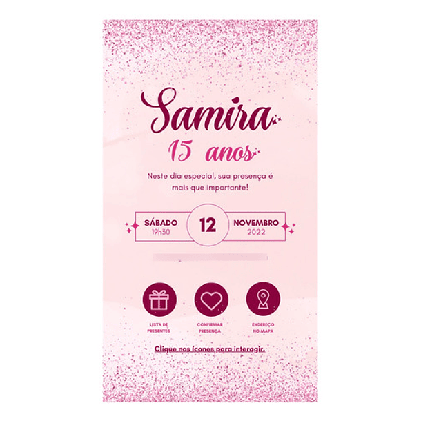 Convite Digital Interativo  15 Anos Rose Gold 6