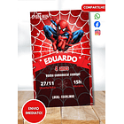 Convite Digital Aniversário Homem Aranha Whatsapp  Vermelho 2