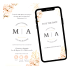 Kit Convite Digital Interativo Floral Rosé + Save The Date 2
