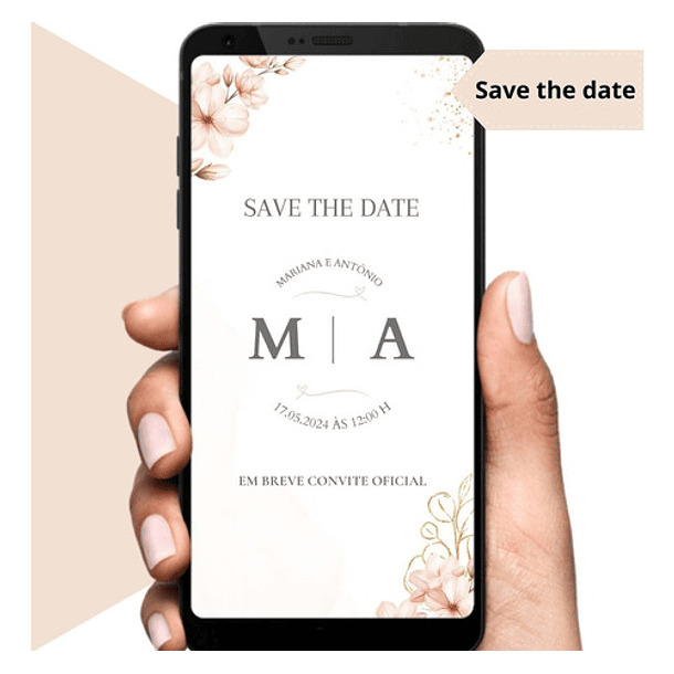 Kit Convite Digital Interativo Floral Rosé + Save The Date 5