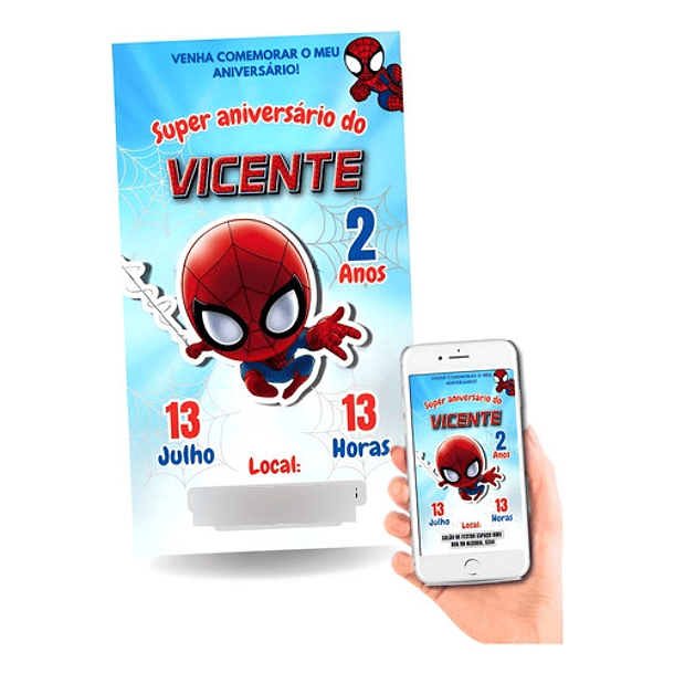 Convite Digital Homem Aranha Baby  Vermelho 1
