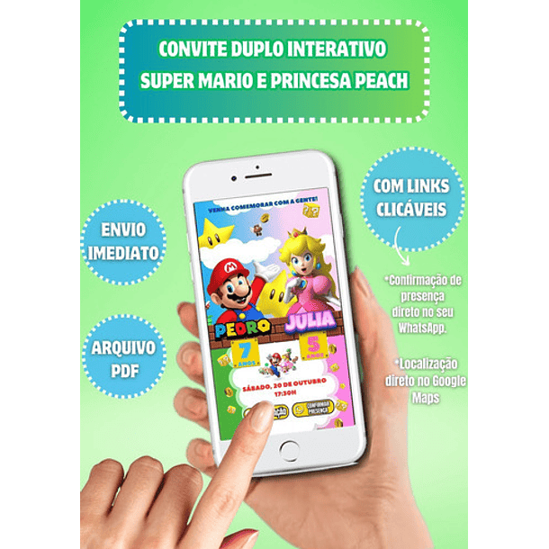 Convite Interativo Super Mario E Princesa 3