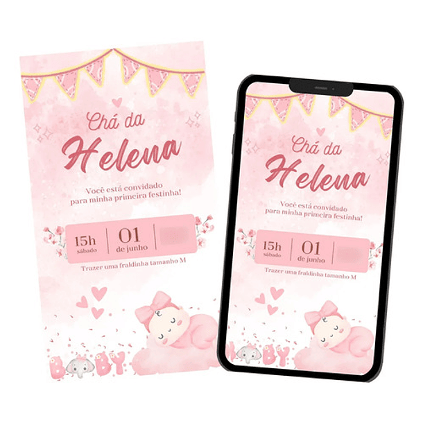 Convite Digital Interativo  Chá Revelação E De Fralda 3