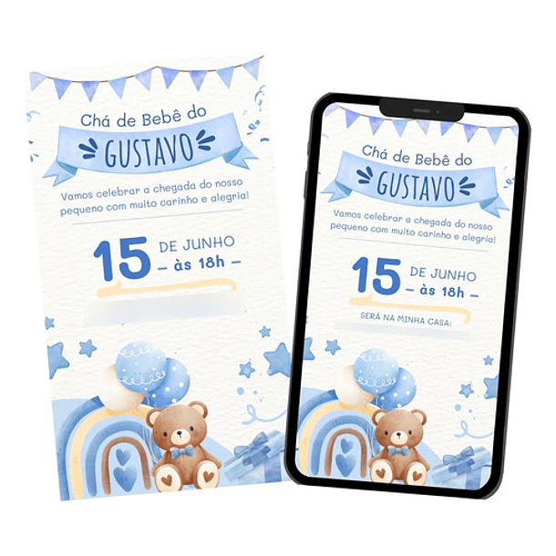 Convite Digital Interativo  Chá Revelação E De Fralda 5