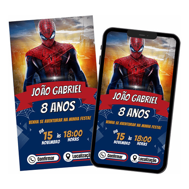 Convite Digital Homem Aranha Animado Ou Interativo 2