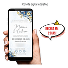 Convite Casamento Digital Interativo Floral Azul  Azul Azul 8
