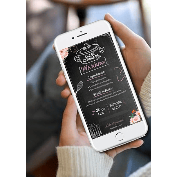 Convite Digital Chá De Cozinha | Chá Panela  Preto 4