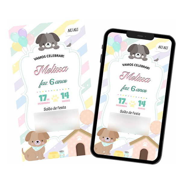 Convite Digital Cachorrinhos 2
