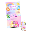 Convite Digital Ursinhos Carinhosos   Rosa-claro 1