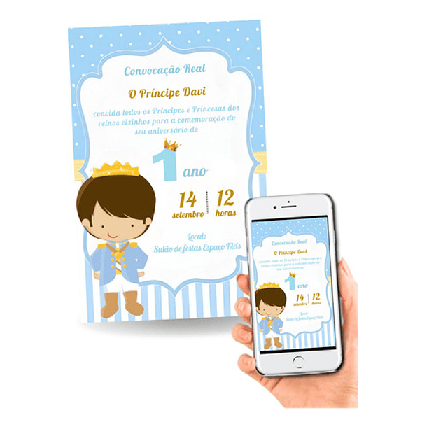 Convite Digital O Pequeno Príncipe  Azul-claro 4