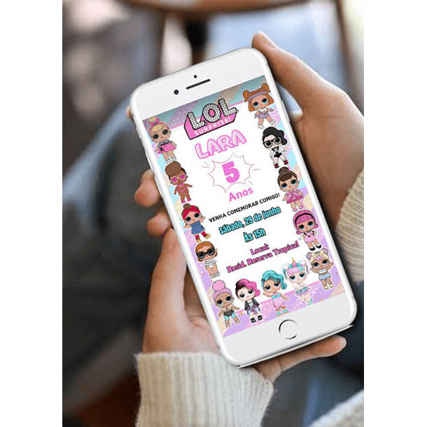 Convite Digital Lol Surprise   Rosa-claro 3