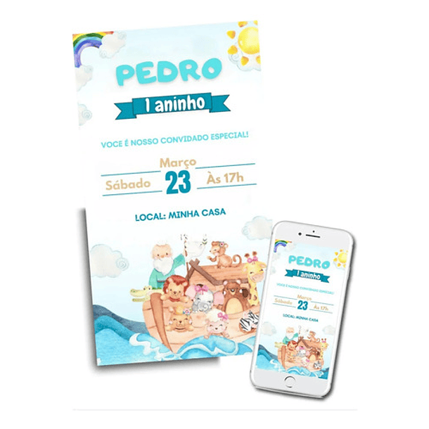 Convite Digital Tema A Arca De Noé   N/a 2